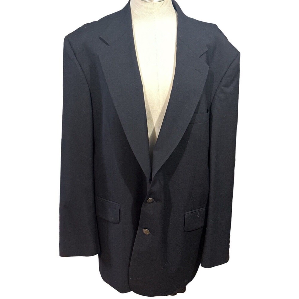 Oscar De La Renta Men’s Sport‎ Coat 100% Wool Blue Sz 48R EUC